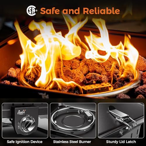 BALI OUTDOORS Propane Fire Pit Perfect for Camping | Outdoor Fire Pit for Portable Firepits for Outside Outdoor Patio