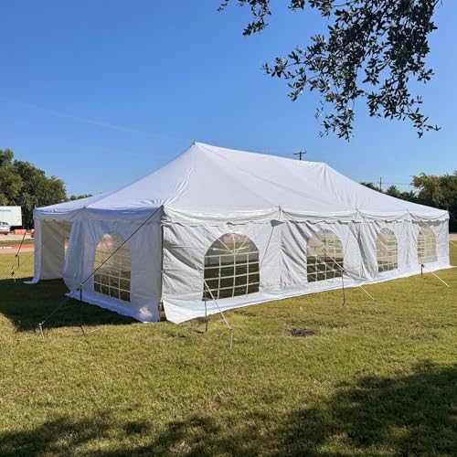 DELTA 40x20 PVC Pole Tent Outdoor Party Canopy with Free Bags,Fire Retardant