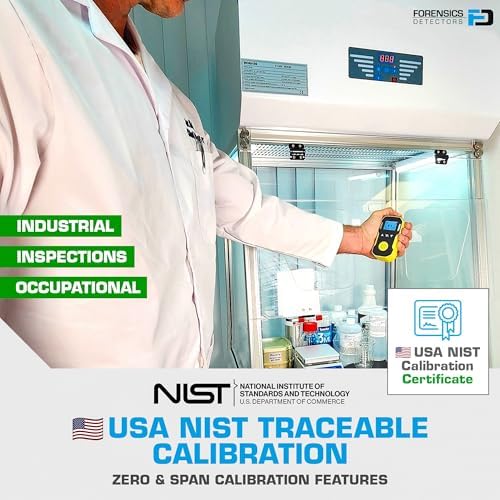 Carbon Monoxide CO Meter by Forensics | USA NIST Calibration | Dust & Explosion Proof | USB Recharge | Sound