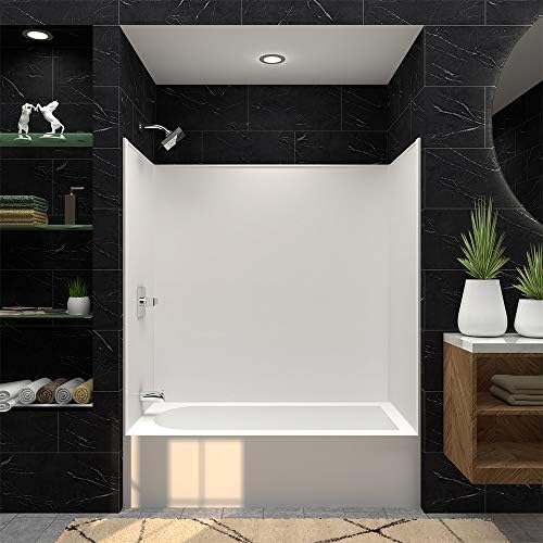 Transolid RBE6026-01 Remodel Solid Surface Tub/Shower Wall Kit, 32" x 60" x 60", White