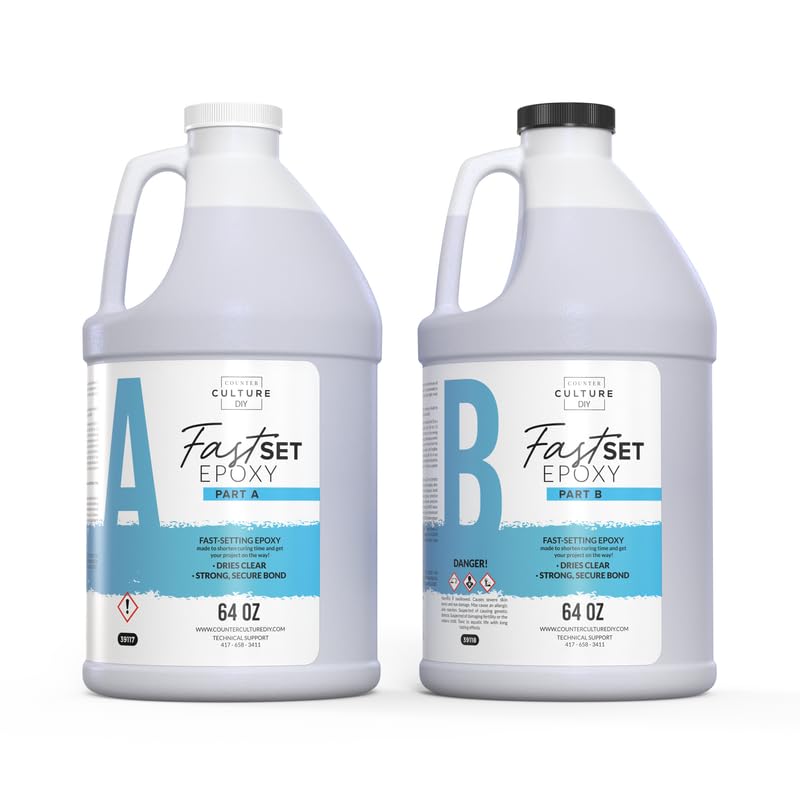Counter Culture DIY Fast Set Epoxy Resin, 32 oz Kit, Quick Art Supplies for Coating, Casting, Geodes, Tabletop, Bar Top, Live Edge River Tables
