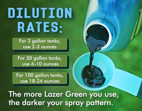 Liquid Harvest Lazer Green Concentrated Spray Pattern Indicator - 1 Quart (32 Ounces) - Perfect Weed Dye, Fertilizer Marking Dye, Turf and Herbicide Marker