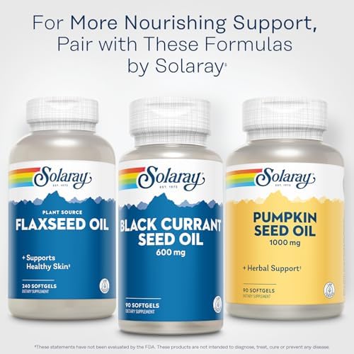 Solaray Pumpkin Seed Oil Capsules - Natural Omegas Pumpkin Seed Oil Extract Supplement for Women & Men