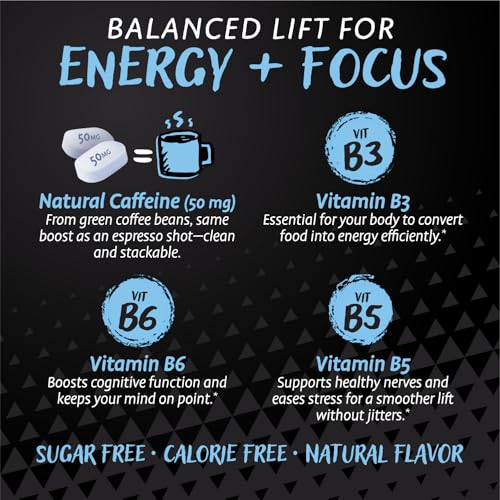 HealthA2Z® PerkUp® Energy Booster | Melt-in-mouth Cubes with 50 mg Natural Caffeine & B Vitamins for Energy
