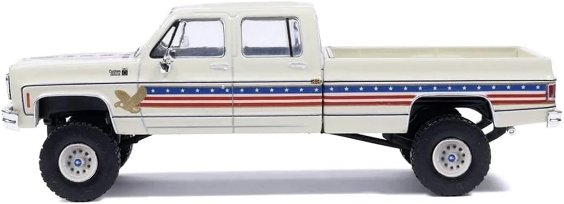 Diecast Compatible with IXO Models 1976 Chevy Custom Deluxe K30 FleetSide Squarebody July 4th Exclusive 1:64 Scale