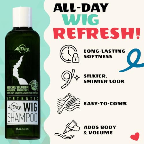 AllDay Locks Synthetic Wig Shampoo, Condition, Detangle & Add Shine, 8 Oz