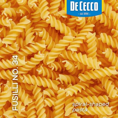 De Cecco Protein Boost Fusilli No. 34 Pasta, 14 Oz | High Protein Noodles, 28g Protein, Made with Durum Wheat, Lentils & Beans, Vegan, Versatile Pasta