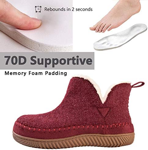 Zizor Women's Moccasin Bootie Slippers, Memory Foam House Shoes