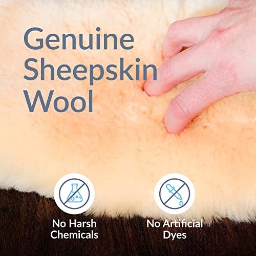 Sheepskin Ranch Natural Wool Wheelchair Seat Pad, Cushion for Tailbone, Sciatica, Skin Irritation, Discomfort & Back Pain Relief, Suitable as Office Chair, Wheelchair & Seat Cushion, Made in The USA