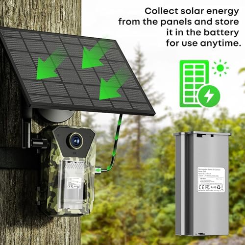 Rechargeable Reveal Lithium Battery Pack for Tactacam Trail Camera Reveal X Pro 3.0, X Gen 3.0, 2.0, Pro, SK, XB, X, Upgraded Solar Panel