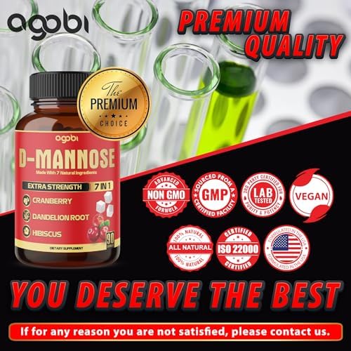 agobi D-Mannose Capsules - 7 Herbs with Cranberry, Dandelion