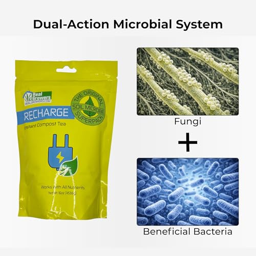Real Growers Recharge 16oz – Mycorrhizae & Soil Microbes Instant Compost Tea for Root Growth, Transplant Support & Nutrient Uptake