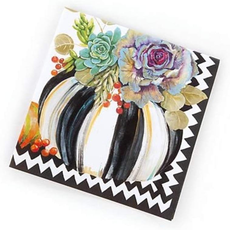 MACKENZIE-CHILDS Autumn Naturals Cocktail Paper Napkins, Festive Autumn and Thanksgiving Napkins, 20 Pack