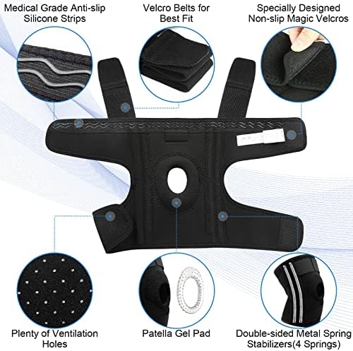 NEENCA Knee Brace for Knee Pain, Adjustable Knee Support with Patella Gel Pad & Side Spring Stabilizers, Knee Wrap for Arthritis, Meniscus Tear, ACL