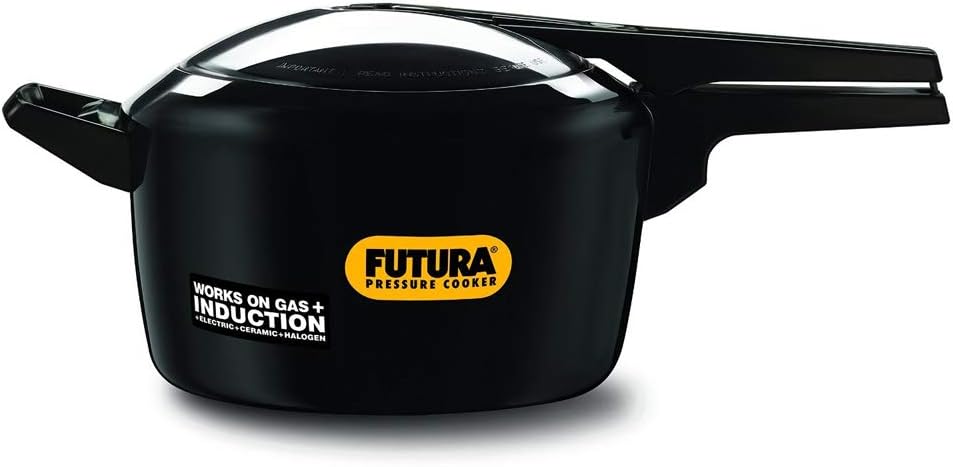 Hawkins Futura 5 Litre Pressure Cooker, Hard Anodised Inner Lid Pressure Cooker, Induction Cooker, Pan Cooker, Black (IFP50)