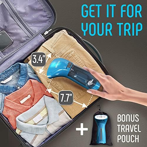 Polardo Travel Garment Steamer - Compact Portable Handheld Clothes Steamer with 360° Anti-Spill Technology