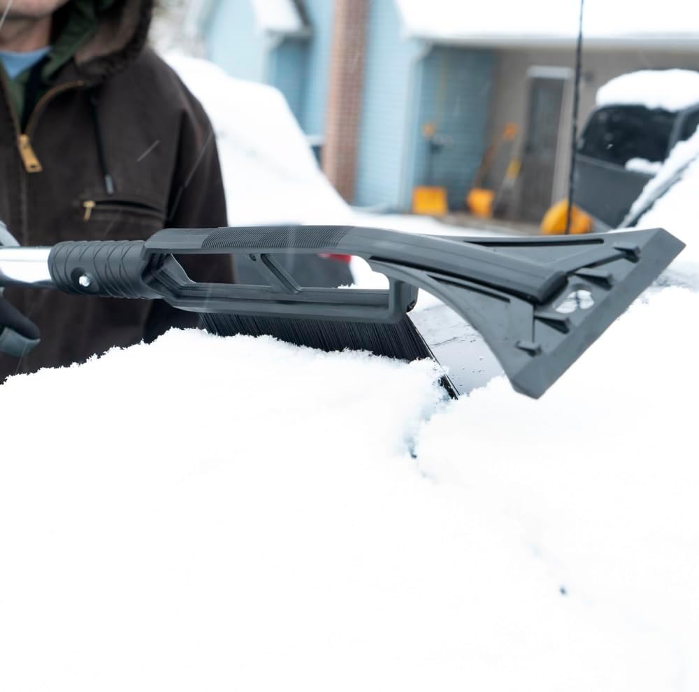 True Temper 3-in-1 Emergency Shovel for Car or Truck, Foldable with Ice Scraper, Ice Brush, Compact Storage for Vehicle or Hiking, Use in Snow, Dirt