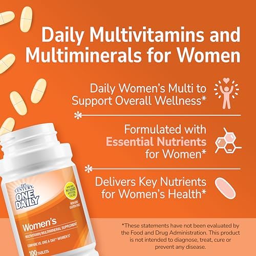 21st Century One Daily Women's Multivitamin Tablets, 100 Count | Complete Daily Multivitamin & Multimineral, Compare VS. One A Day® Women's