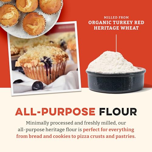 Sunrise Flour Mill Heritage Organic White Flour | USDA Organic All Purpose Flour Unbleached - Non-GMO, Kosher, Grown Without Glyphosate