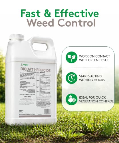 Alligare Diquat Herbicide to Control Bluegrass, Duckweed, Hydrilla & More - Glyphosate Alternative, Fast-Acting Non-Selective Liquid Weed Killer for Aquatic & Landscape Use - 2.5 Gallon