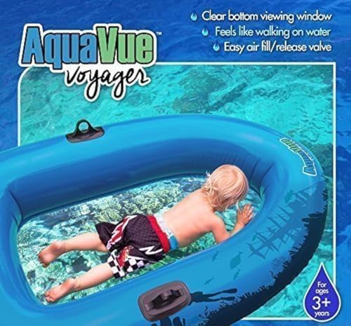 Aquavue Clear Bottom Inflatable Raft with Viewing Window | Transparent-bottom float for underwater viewing, kids and adults