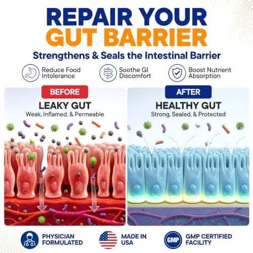 BioMatrix Leaky Gut Repair Supplement w/Glutamine, Quercetin, Cat's Claw, MSM, SIBO, Prebiotic Support