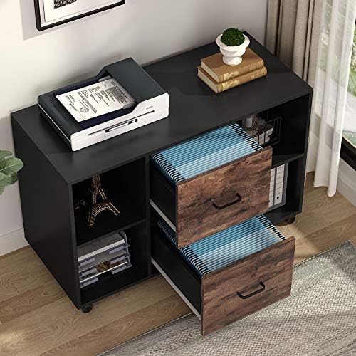 Tribesigns 2 Drawer File Cabinet, Large Mobile Lateral Filing Cabinet for Letter Size