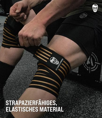Gymreapers Knee Wraps for Squats and Powerlifting 72 Inch Compression Wraps with Strap for Men & Women Weightlifting Support