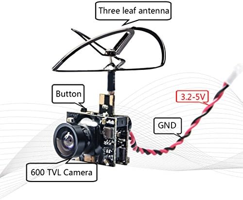 WT02 600TVL Ultra Micro AIO Camera and 200mW 5.8GHz Video Transmitter with Clover Antenna for FPV Indoor Racing