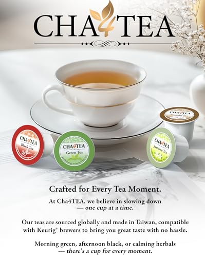 Cha4TEA 36-Count Black Tea Pods Compatible with Keurig K-Cup Brewers