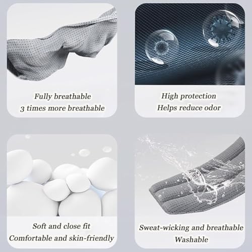 Motorcycle Helmet Liner for HJC CS-R3 II 2022 2023 2024 2025, Breathable Helmet Replacement Foam Padding Kits Set, Comfort Helmet Lining Protective Cushion Mat, Washable,B Grey