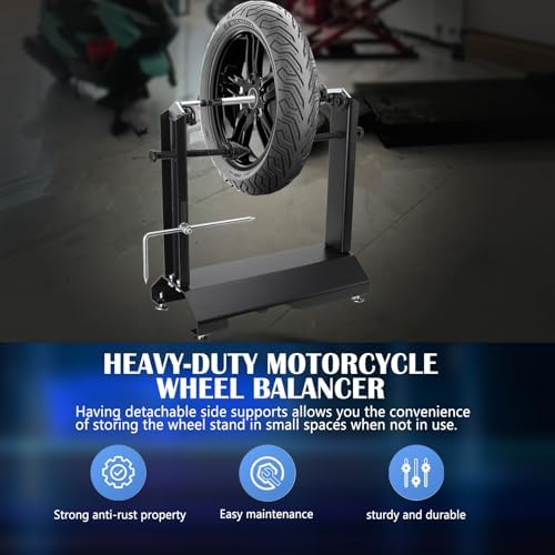 Motorcycle Wheel Balancer, Wheel Truing Stand, Adjustable Truing Pointer | Heavy Duty Motorcycle Tire Balancer
