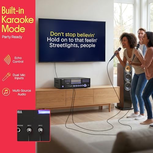 Pyle 4 Channel Bluetooth Home Amplifier - Front Loading DVD/CD Player - 3000W Peak Stereo Receiver - 2 Mic Inputs w/ Echo, FM Radio,Optical In,USB,RCA,Composite, LED Level Meter, Rack Mount - PD3000BA