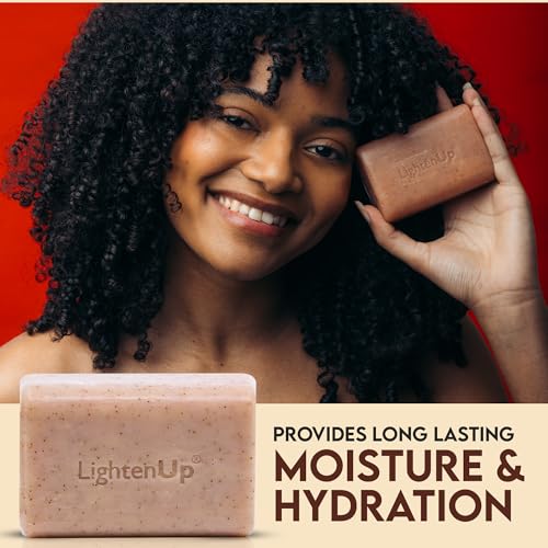 OMIC LightenUp, Exfoliating Soap - 200g / 7fl oz - Skin Brightening Soap, Cleansing Bar, Formulated to Fade Dark Spots, with Apricot, Glycerin