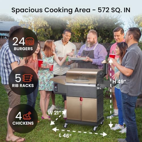 Z GRILLS 600D Wood Pellet BBQ Grill, 572 Sq In, PID 3.0