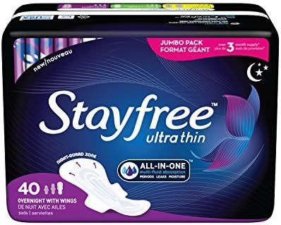 Stayfree Ultra Thin Overnight Pads with Wings - 14 Ct (Pack of 2)
