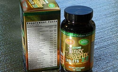 Youngevity Beyond Tangy Tangerine 2.0 Multivitamin Mineral Tablets, 2-Pack | 240 tablets, 60 servings, prebiotics, probiotics, amino acids, enzymes, sugar-free, gluten-free, 160,000 ORAC, travel-ready
