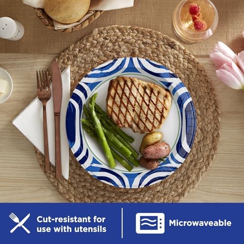Dixie Ultra, Large Paper Plates, 10 Inch, 100 Count, 3X Stronger*, Heavy Duty, Microwave-Safe, Soak-Proof, Cut Resistant, Disposable Plates For Heavy