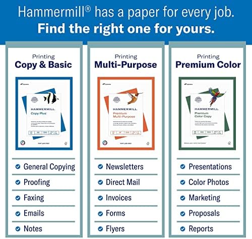 Hammermill 122549 Premium Color Copy Cover, 60 lbs., 8 1/2 x 11, Photo White, 250 Sheets