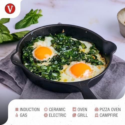 Victoria 10-Inch Cast Iron Skillet, Pre-Seasoned Cast-Iron Frying Pan with Long Handle, Made in Colombia | Pan with Long Handle, Made in Colombia