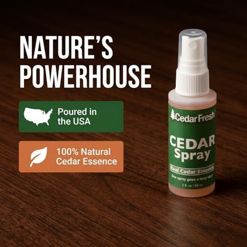Household Essentials CedarFresh 2‑Ounce Cedar Power Spray, Natural Cedar Essence Odor Neutralizer