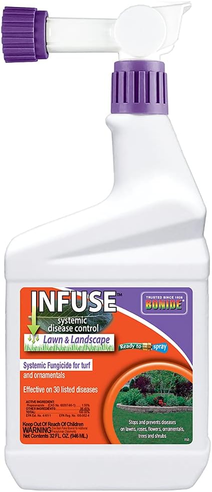 Bonide Infuse Systemic Disease Control Lawn & Landscape | 32 oz Ready-to-Spray Fungicide for Turf & Ornamentals