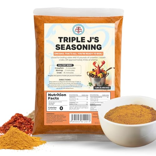 Triple J's Authentic Louisiana Crab Boil Seasoning, Seafood Boil, 1 lb