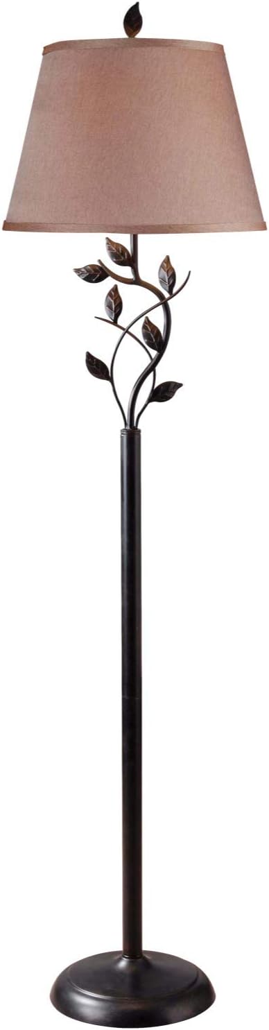 Kenroy Home Ashlen Floor Lamp with Oil Rubbed Bronze Finish, Rustic Style, 58.75" Height, 15" Width, 15" Depth