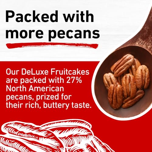 Collin Street Bakery DeLuxe® Fruitcake in Collectible Gift Tin - 101 Regular Size 7” Cake with Pecans, Cherries, Pineapple, Papaya, Raisins