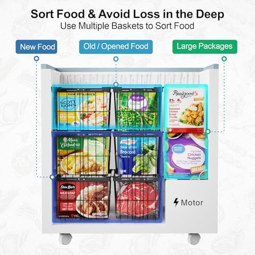 Freezer Organizer Bins - 3 Pack Adjustable Width for 5 to 7 Cu Ft Chest Freezers