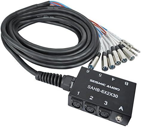 Seismic Audio SAHB-6x2x30 6 Channel 30-Feet Compact XLR Sub Snake with 2 Stereo Feeds