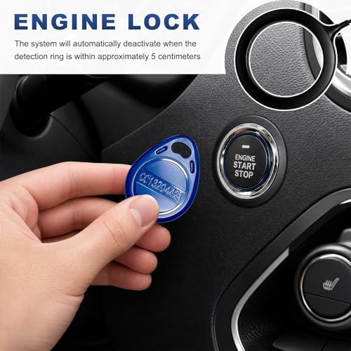 Car Push Engine Start Button Kit, Anti-Thief RFID Push to Start Ignition Kit Installation Assembly