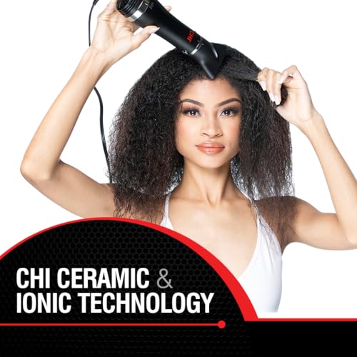 CHI Volumizer 4-in-1 Blowout Brush Hair Dryer, Multi-Attachment Ceramic Ionic Styling Tool, Preserves Natural Hair Moisture for Easy Styling