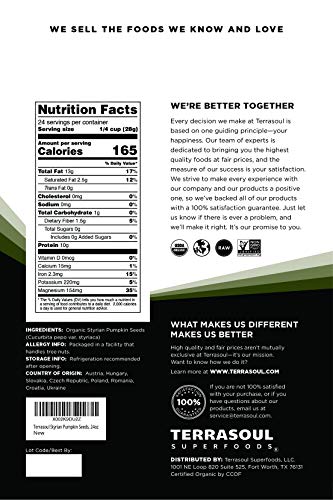 Terrasoul Superfoods Organic Heirloom Pumpkin Seeds, 1.5 Lbs - Sourced from Europe, Keto, Raw, Unsalted